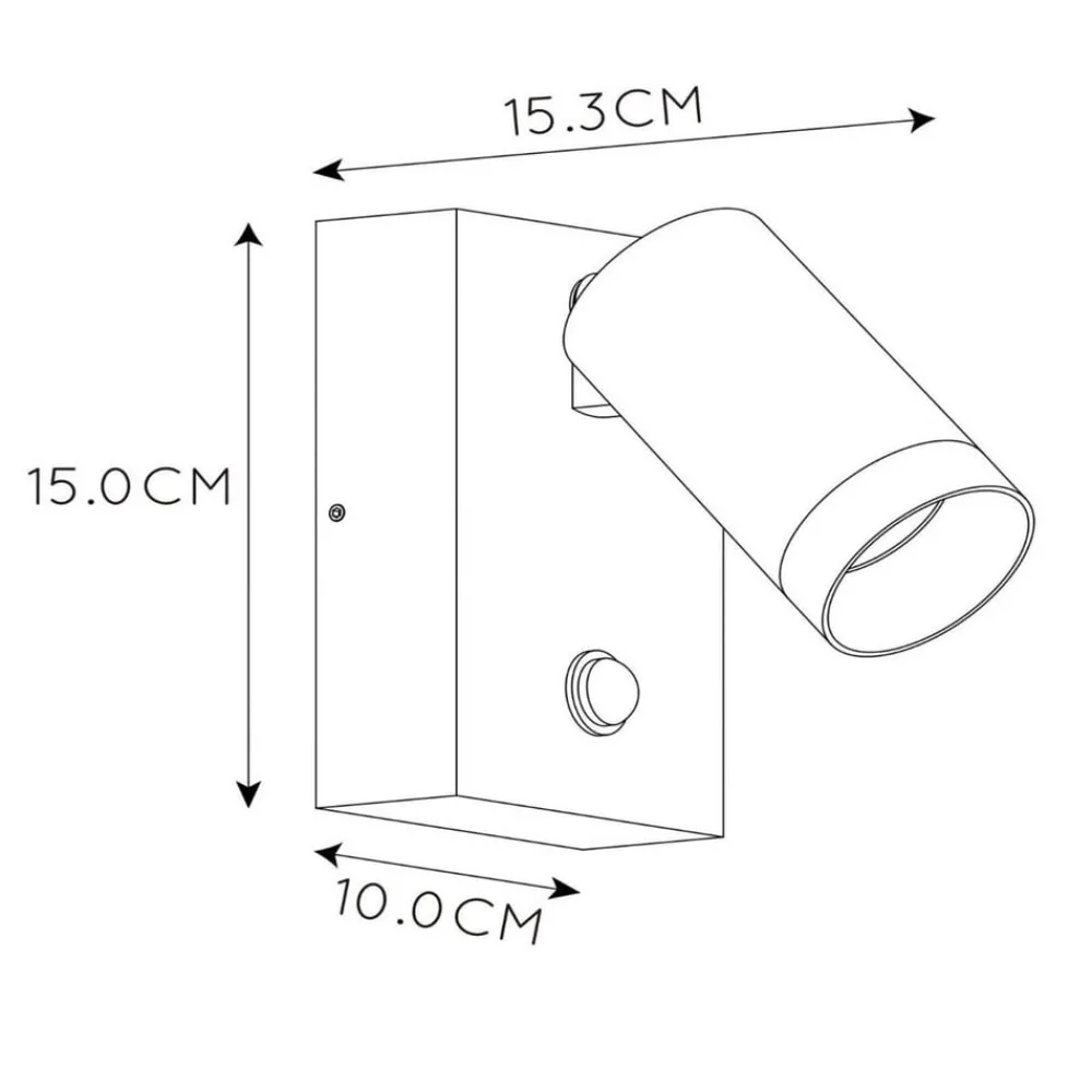Væglampe Med Sensor|Udendørs Spot ^ Lucide Udendørs vægspot Taylor Sensor, 1 lyskilde hvid