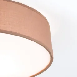 Loftlamper ^ ORION Ufo loftlampe med linnedskærm, brun