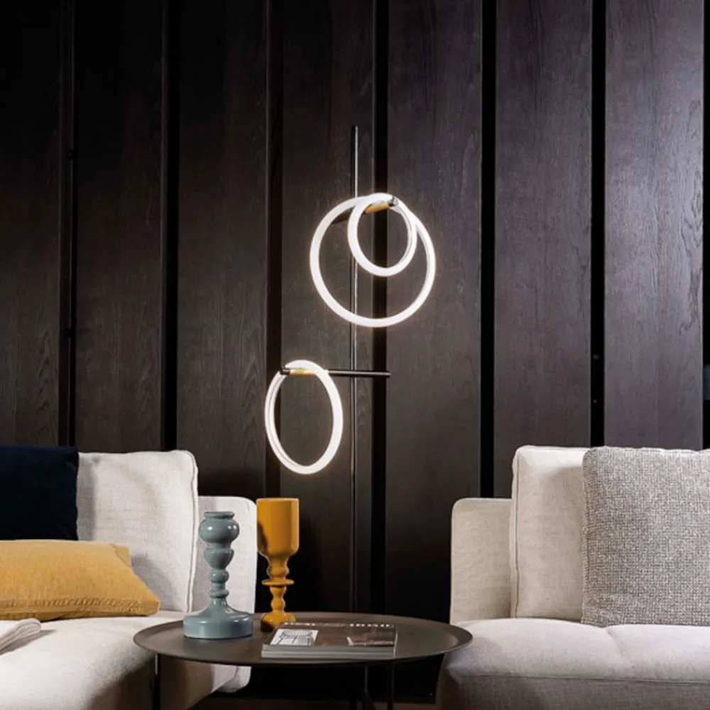 Marchetti Gulvlamper > Ulaop LED-gulvlampe, tre ringe, sort