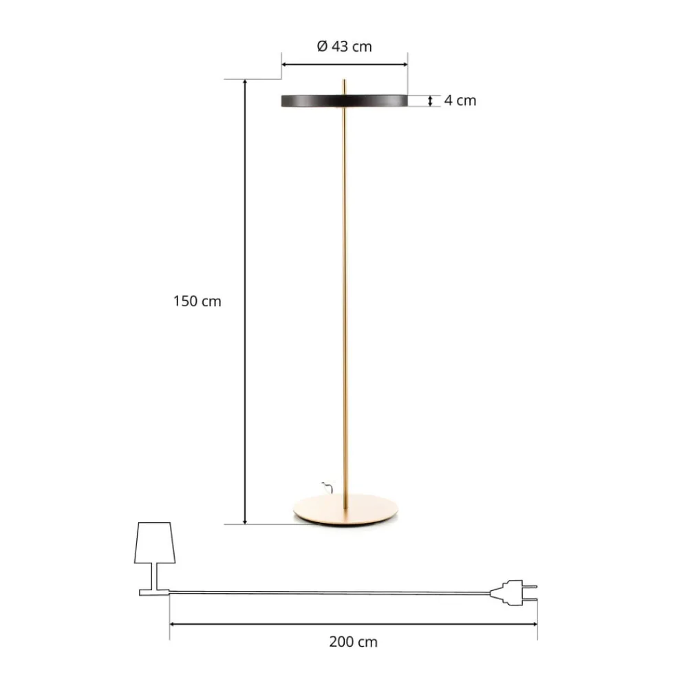 UMAGE Gulvlamper|Gulvlamper > Asteria Floor LED-gulvlampe, sort