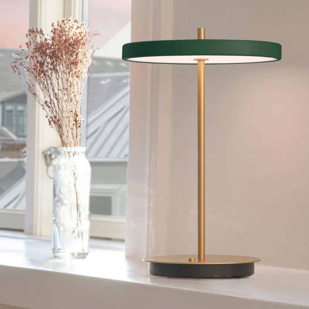 Bordlamper ^ UMAGE LED-bordlampe Asteria Move skovgrøn/messing 31cm