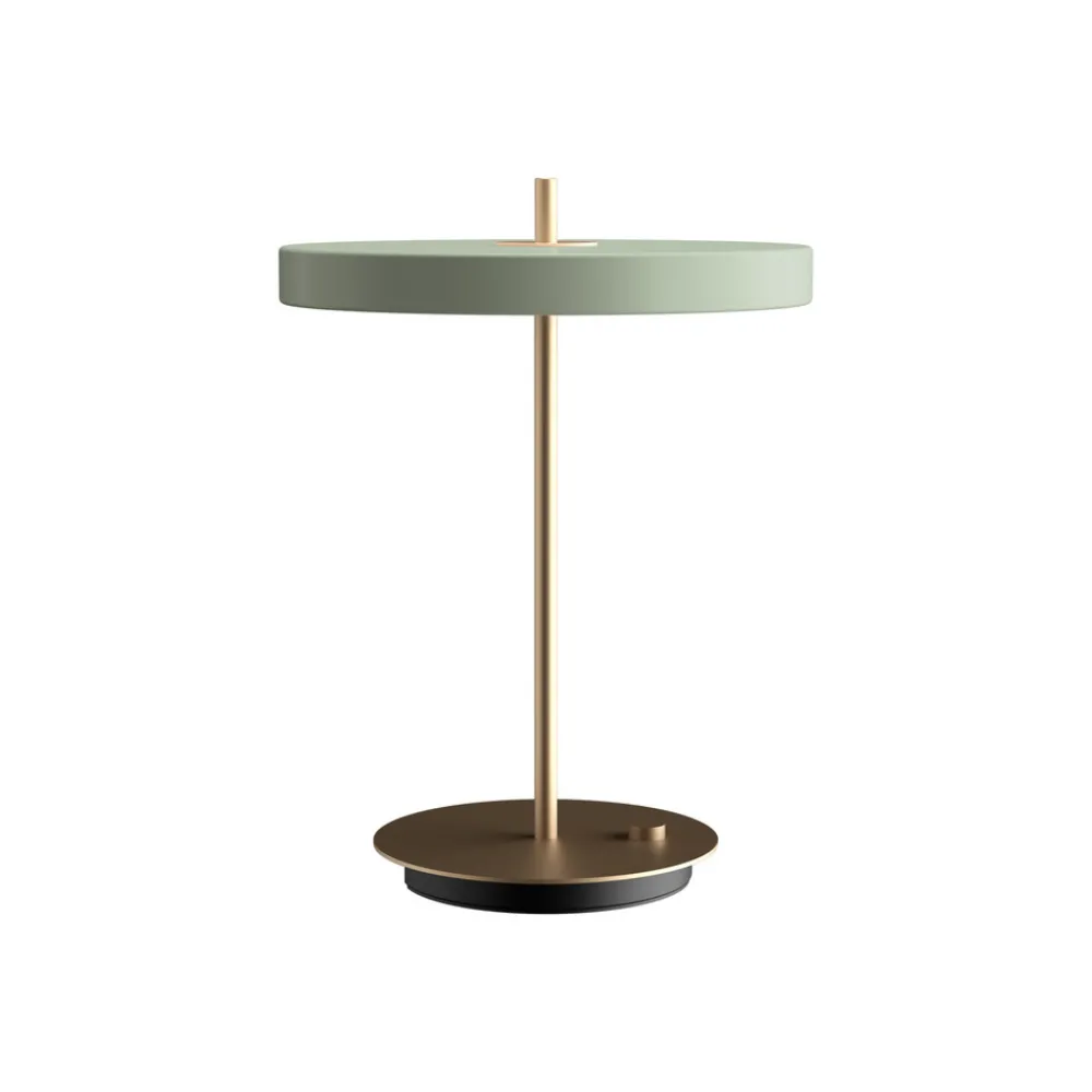 Arbejdsrum/Kontor ^ UMAGE LED-bordlampe Asteria Table, USB, lysegrøn/messing