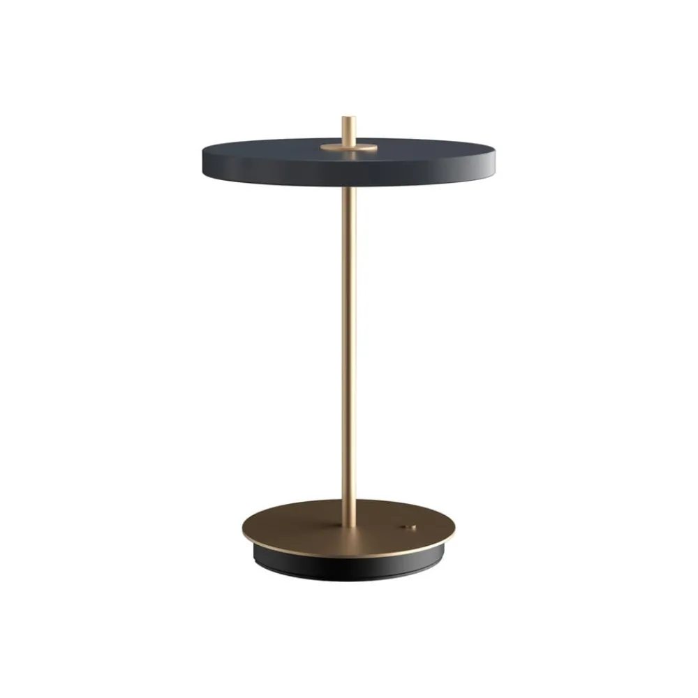 UMAGE Bordlamper > LED-bordlampe med batteri Asteria Move antracit/messing 31 cm