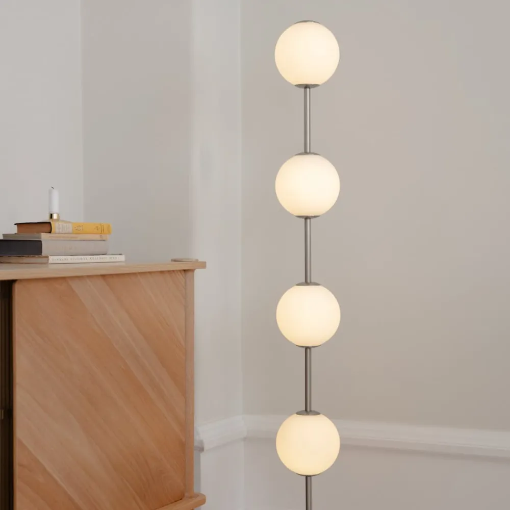 UMAGE Gulvlamper|Gulvlamper > LED-gulvlampe Audrey, stålfarvet, højde 128 cm, 4 lyskilder