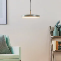 Pendellamper ^ UMAGE LED-hængelampe Asteria Mini, lysegrøn/messing, Ø 31 cm