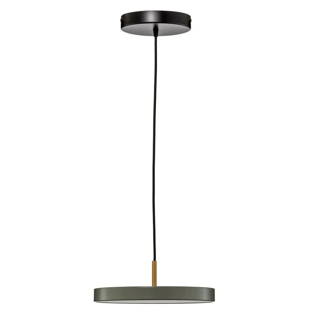 Pendellamper ^ UMAGE LED-hængelampe Asteria Mini, lysegrøn/messing, Ø 31 cm