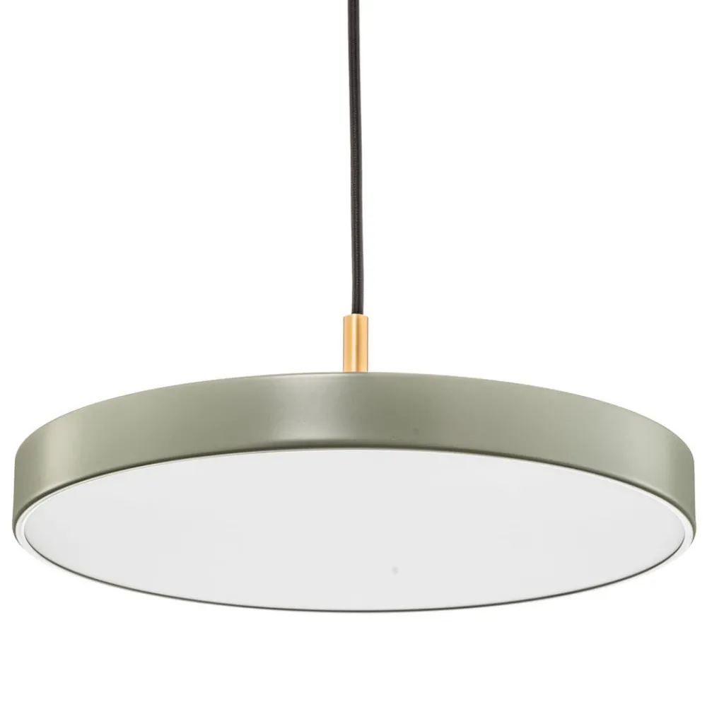 Pendellamper ^ UMAGE LED-hængelampe Asteria Mini, lysegrøn/messing, Ø 31 cm