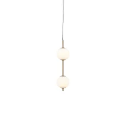 Pendellamper ^ UMAGE LED-hængelampe Audrey, messingfarvet, 2 lyskilder Ø 12 cm