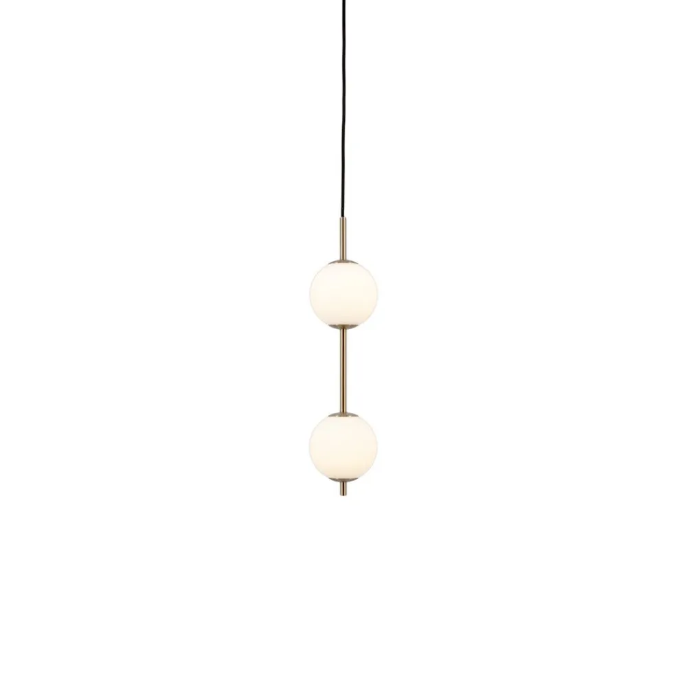Pendellamper ^ UMAGE LED-hængelampe Audrey, messingfarvet, 2 lyskilder Ø 12 cm