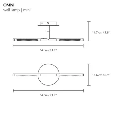 Væglamper ^ UMAGE LED-væglampe Omni, sort, bredde 54 cm, 2 lyskilder