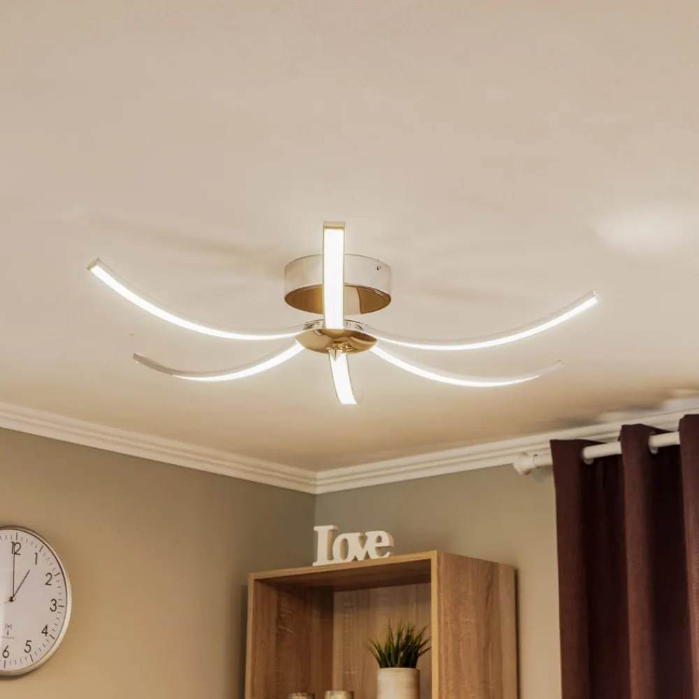 Domiluce Loftlamper|Loftlamper > Umbra LED-loftlampe, 6 lyskilder, 91 cm, krom