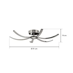 Domiluce Loftlamper|Loftlamper > Umbra LED-loftlampe, 6 lyskilder, 91 cm, krom