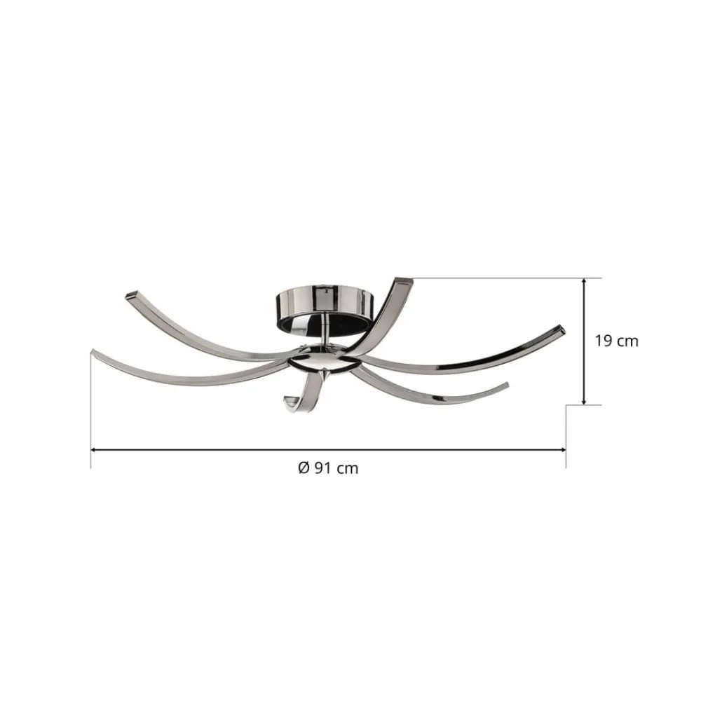 Domiluce Loftlamper|Loftlamper > Umbra LED-loftlampe, 6 lyskilder, 91 cm, krom