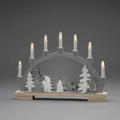 Dekorationsbelysning|Julepynt ^ Konstsmide Christmas Vandrer i Skoven LED-adventsstage med dyr, træ