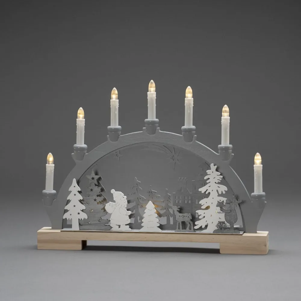 Dekorationsbelysning|Julepynt ^ Konstsmide Christmas Vandrer i Skoven LED-adventsstage med dyr, træ