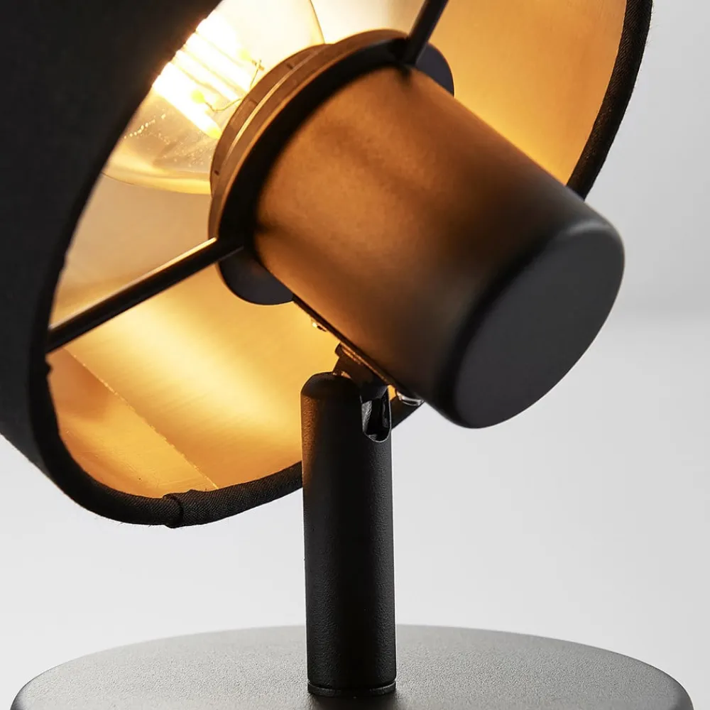 Væglamper|Spotlights ^ Lindby Vasilia væglampe i sort og guld, 1 lyskilde.
