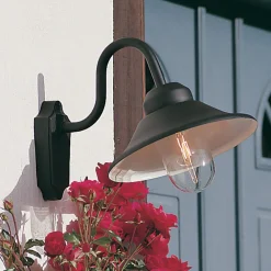Væglamper ^ Konstsmide Vega udendørs væglampe, bredde 29,5 cm, sort