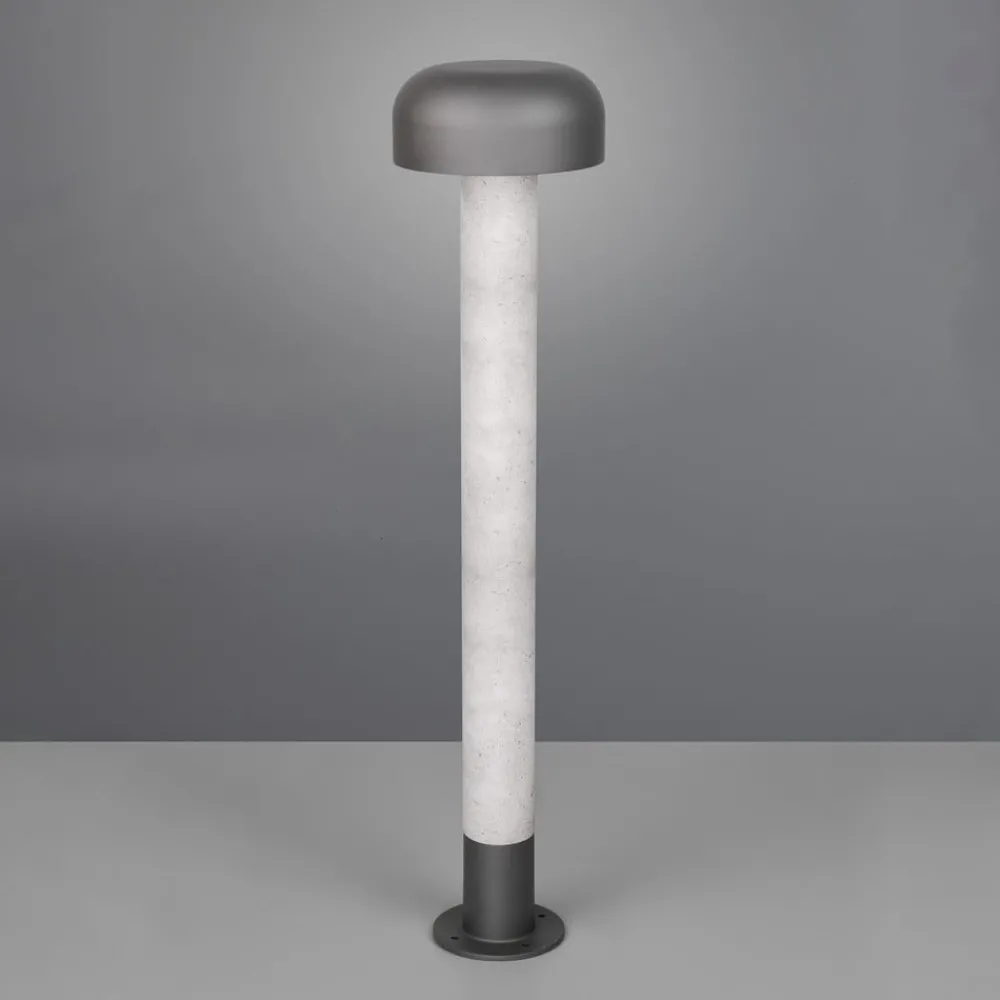Trio Lighting Gadebelysning > Vejlampe Fraser, grå/betonlook, aluminium, IP54, højde 84,5 cm