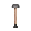 Gadebelysning ^ Trio Lighting Vejlampe Fraser, grå/trælook, aluminium, IP54, højde 84,5 cm