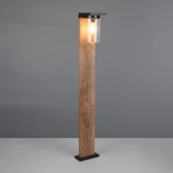 Trio Lighting Gadebelysning > Vejlampen ARDILA, trælook, højde 100 cm, metal/glas IP44