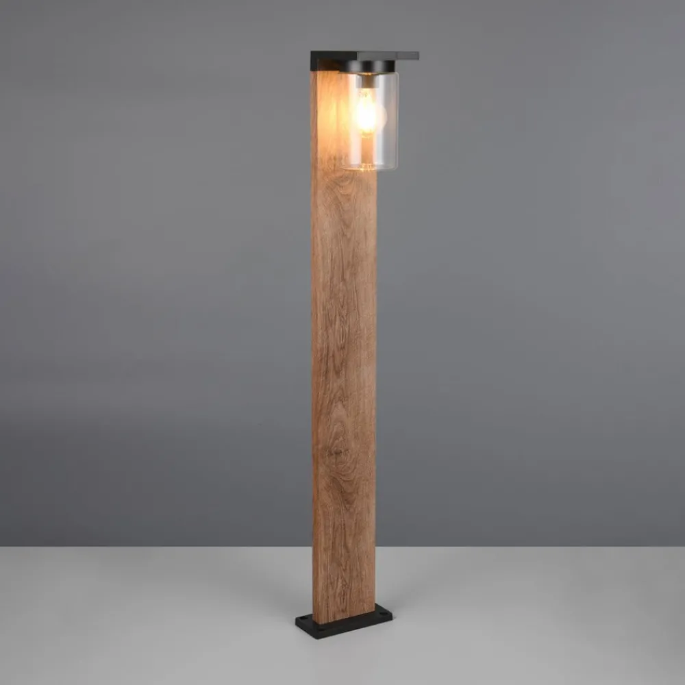 Trio Lighting Gadebelysning > Vejlampen ARDILA, trælook, højde 100 cm, metal/glas IP44