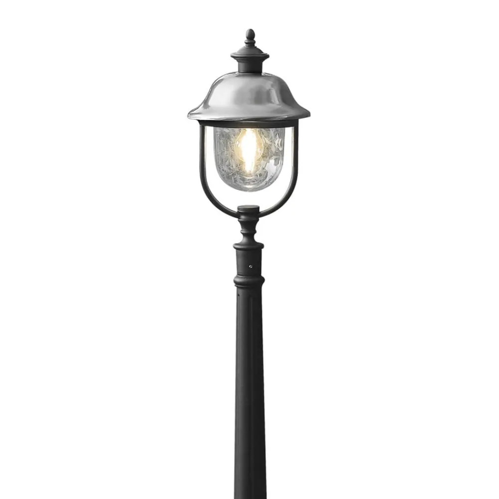 Gadebelysning ^ Konstsmide Vejlampe Parma, sort, metal, 118 cm høj, E27, IP43