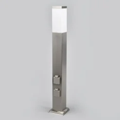 G & L Handels GmbH Gadebelysning > Vejlampe 400166, stål med 2 stikkontakter