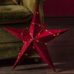 STAR TRADING Dekorationsbelysning|Julepynt > Velvet dekostjerne, rød Dew Drop LED-lyskæde