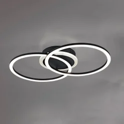 Loftlamper ^ Reality Leuchten Venida LED-loftlampe i ring-design, sort