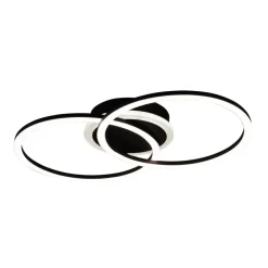 Loftlamper ^ Reality Leuchten Venida LED-loftlampe i ring-design, sort
