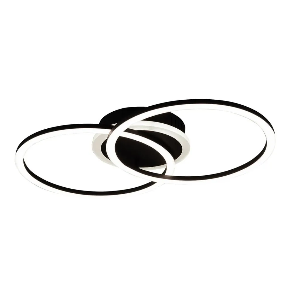 Loftlamper ^ Reality Leuchten Venida LED-loftlampe i ring-design, sort