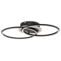 Loftlamper ^ Reality Leuchten Venida LED-loftlampe i ring-design, sort