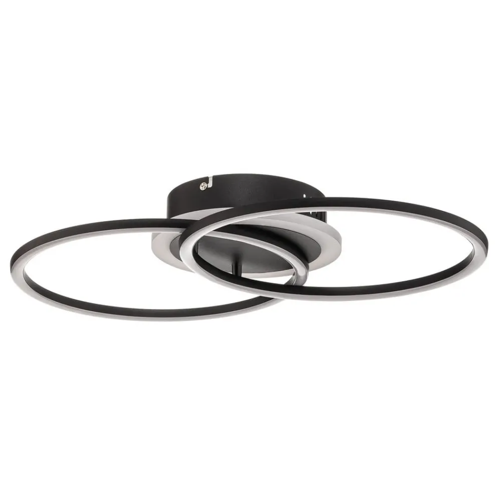 Loftlamper ^ Reality Leuchten Venida LED-loftlampe i ring-design, sort