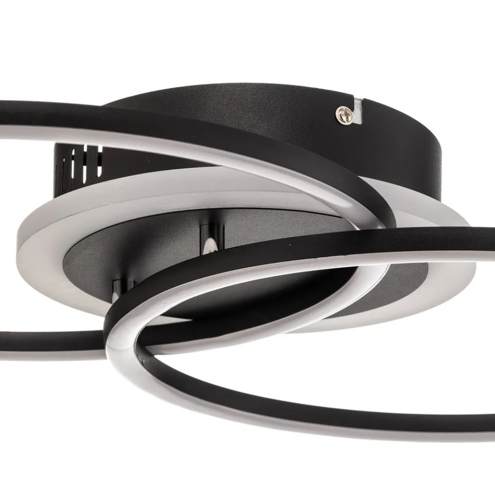 Loftlamper ^ Reality Leuchten Venida LED-loftlampe i ring-design, sort