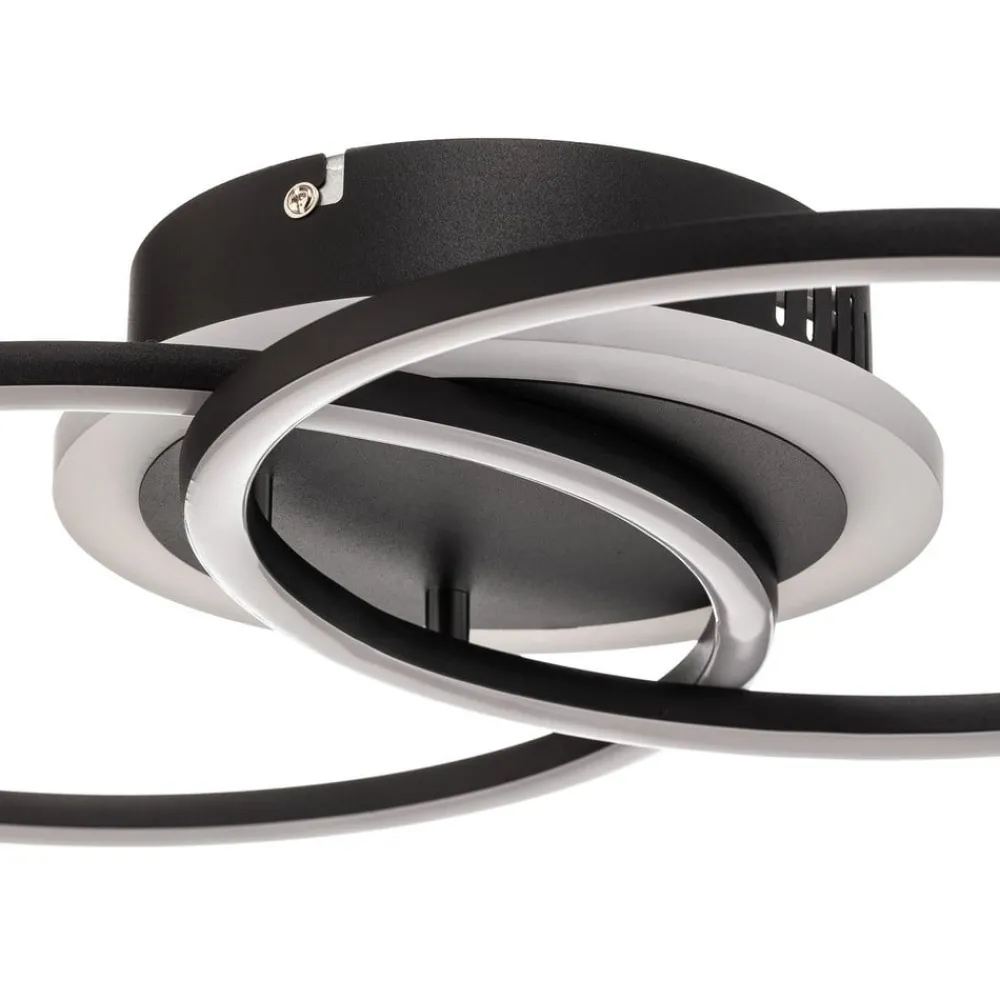 Loftlamper ^ Reality Leuchten Venida LED-loftlampe i ring-design, sort