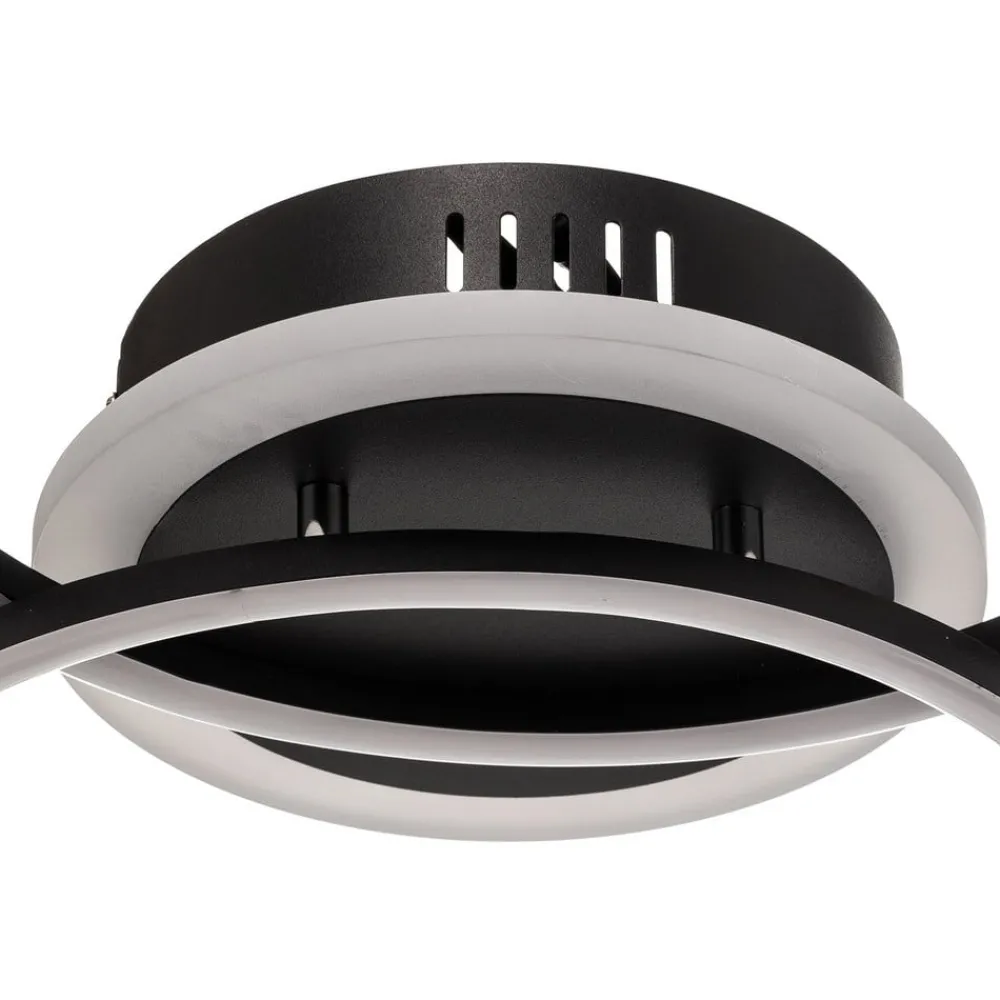 Loftlamper ^ Reality Leuchten Venida LED-loftlampe i ring-design, sort