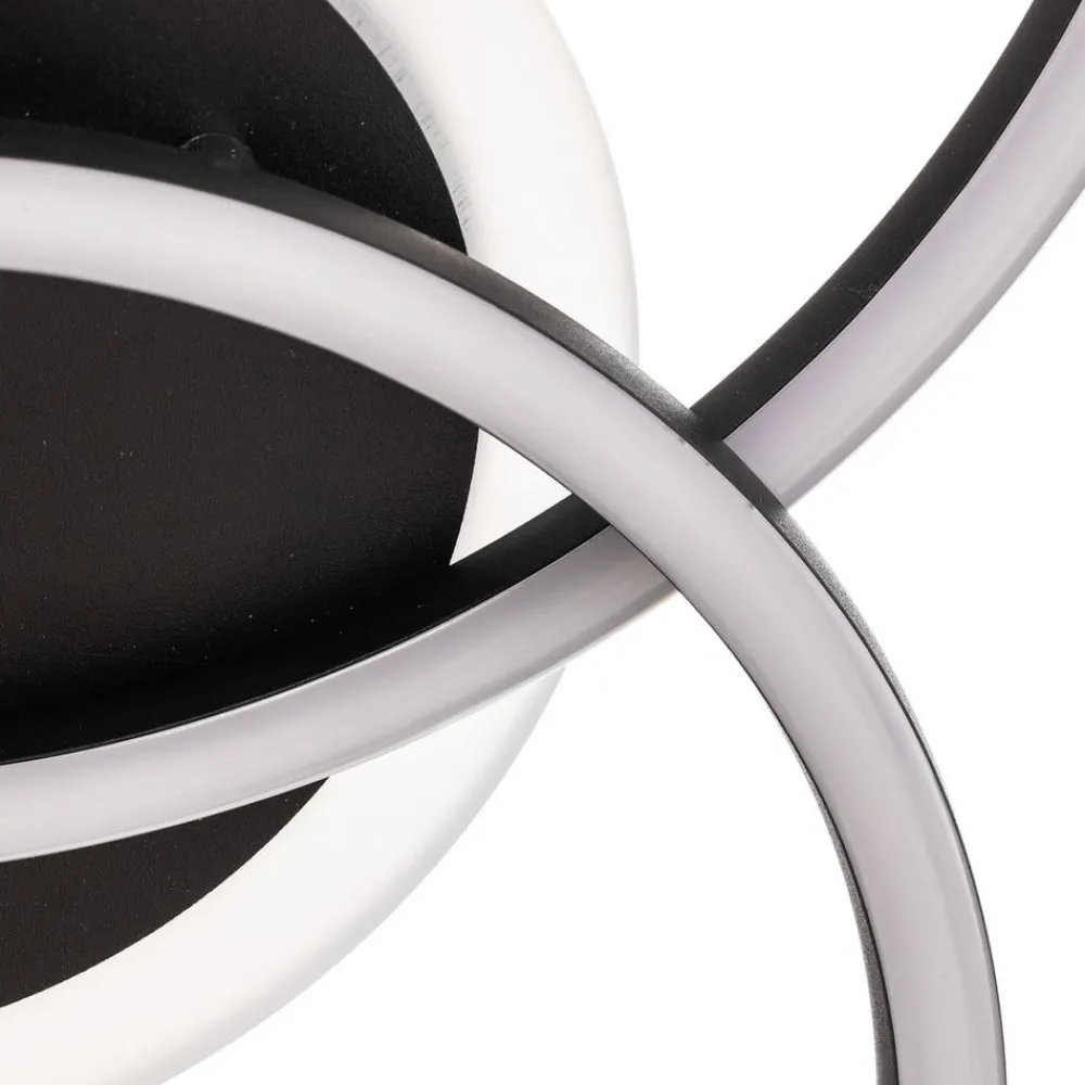 Loftlamper ^ Reality Leuchten Venida LED-loftlampe i ring-design, sort