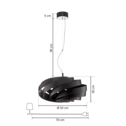 Domiluce Gang|Pendellamper > Vento hængelampe, sort, Ø 50 cm, metal, E27