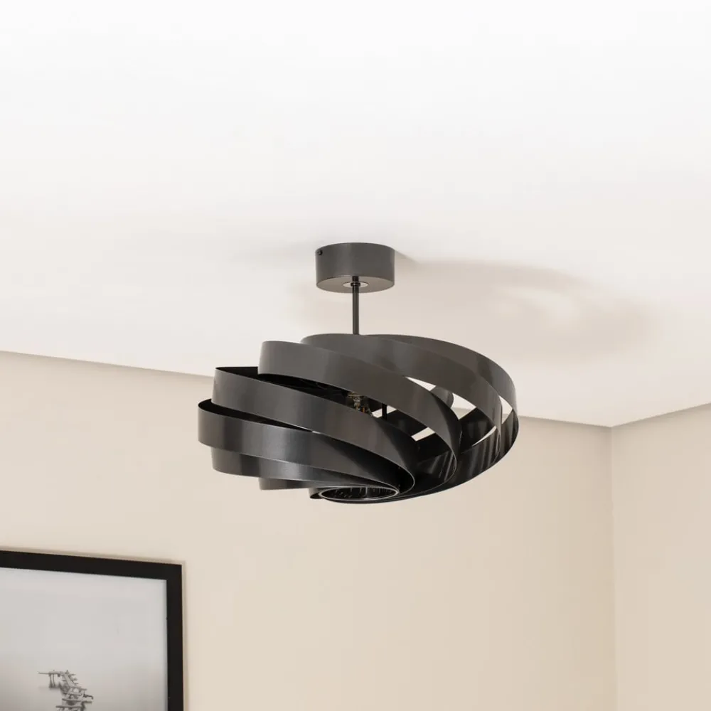 Loftlamper|Loftlamper ^ Euluna Vento loftlampe, antracit, Ø 50 cm