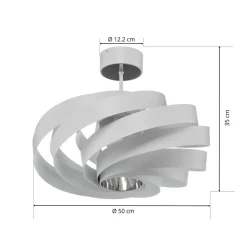 Euluna Gang|Loftlamper > Vento loftlampe, hvid, metal, Ø 50 cm