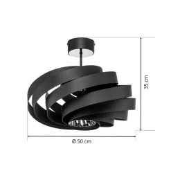 Loftlamper|Pendellamper ^ Domiluce Vento loftlampe, sort, Ø 50 cm, metal, E27