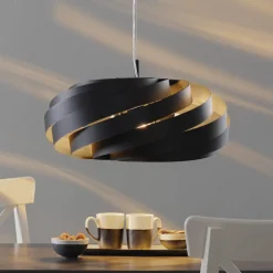 Pendellamper|Gang ^ Domiluce Vento-pendel, sort, Ø 60 cm, metal, E27
