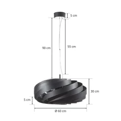 Pendellamper|Gang ^ Domiluce Vento-pendel, sort, Ø 60 cm, metal, E27
