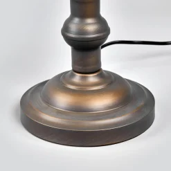 Arbejdsrum/Kontor|Bordlamper ^ Clayre&Eef Verda iøjnefaldende banklampe med fod i antikbrun