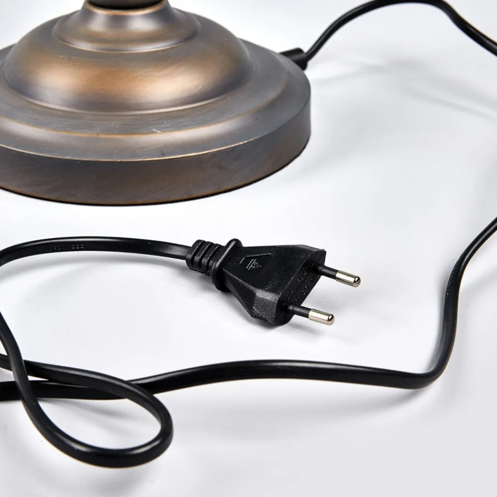 Arbejdsrum/Kontor|Bordlamper ^ Clayre&Eef Verda iøjnefaldende banklampe med fod i antikbrun