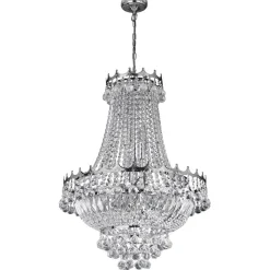 Lysekroner ^ Searchlight Versailles krystal-lysekrone, krom, 55 cm