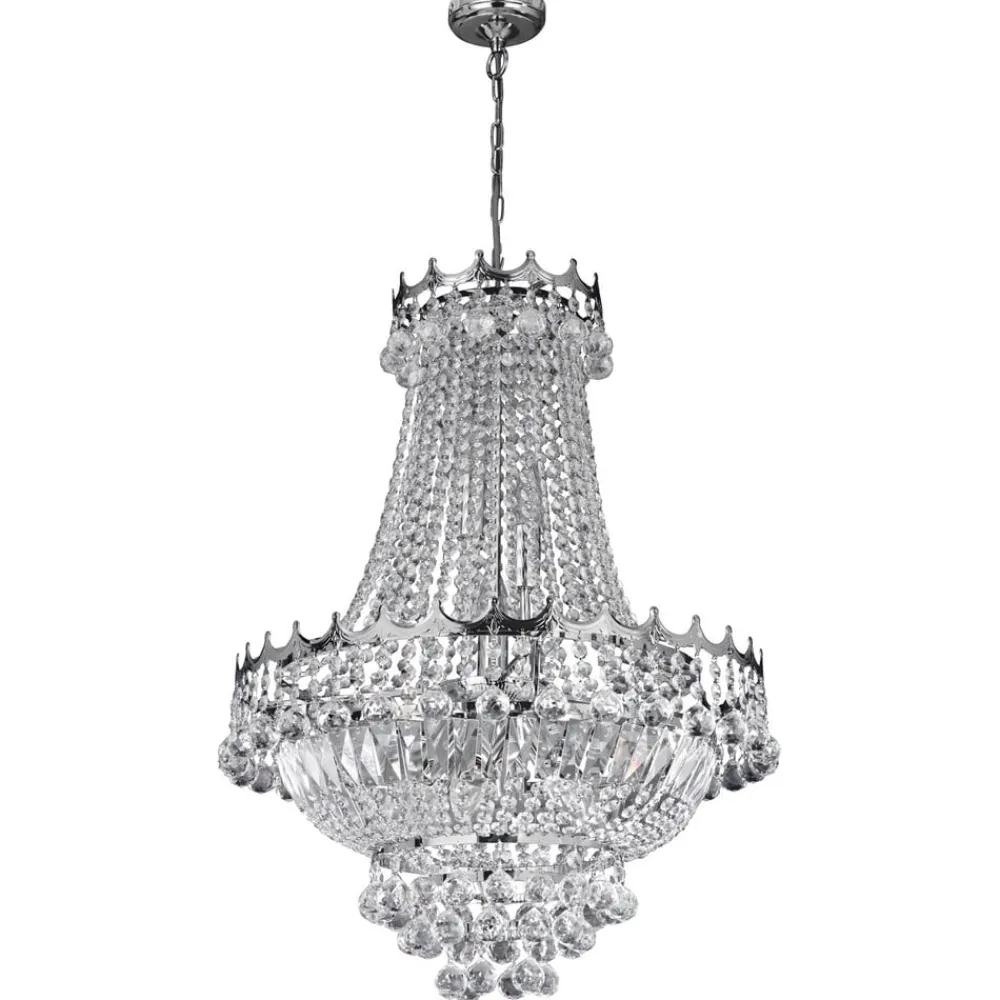 Lysekroner ^ Searchlight Versailles krystal-lysekrone, krom, 55 cm