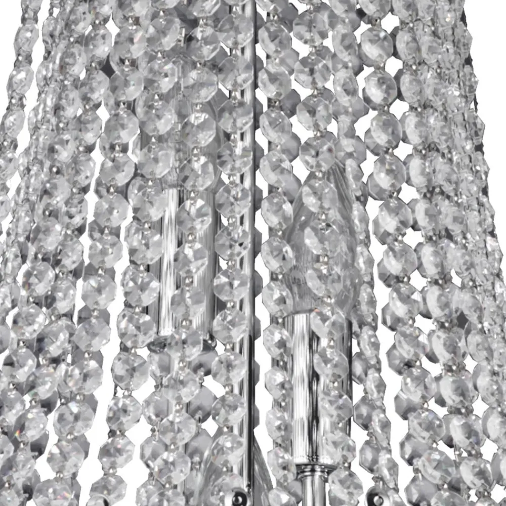 Lysekroner ^ Searchlight Versailles krystal-lysekrone, krom, 55 cm