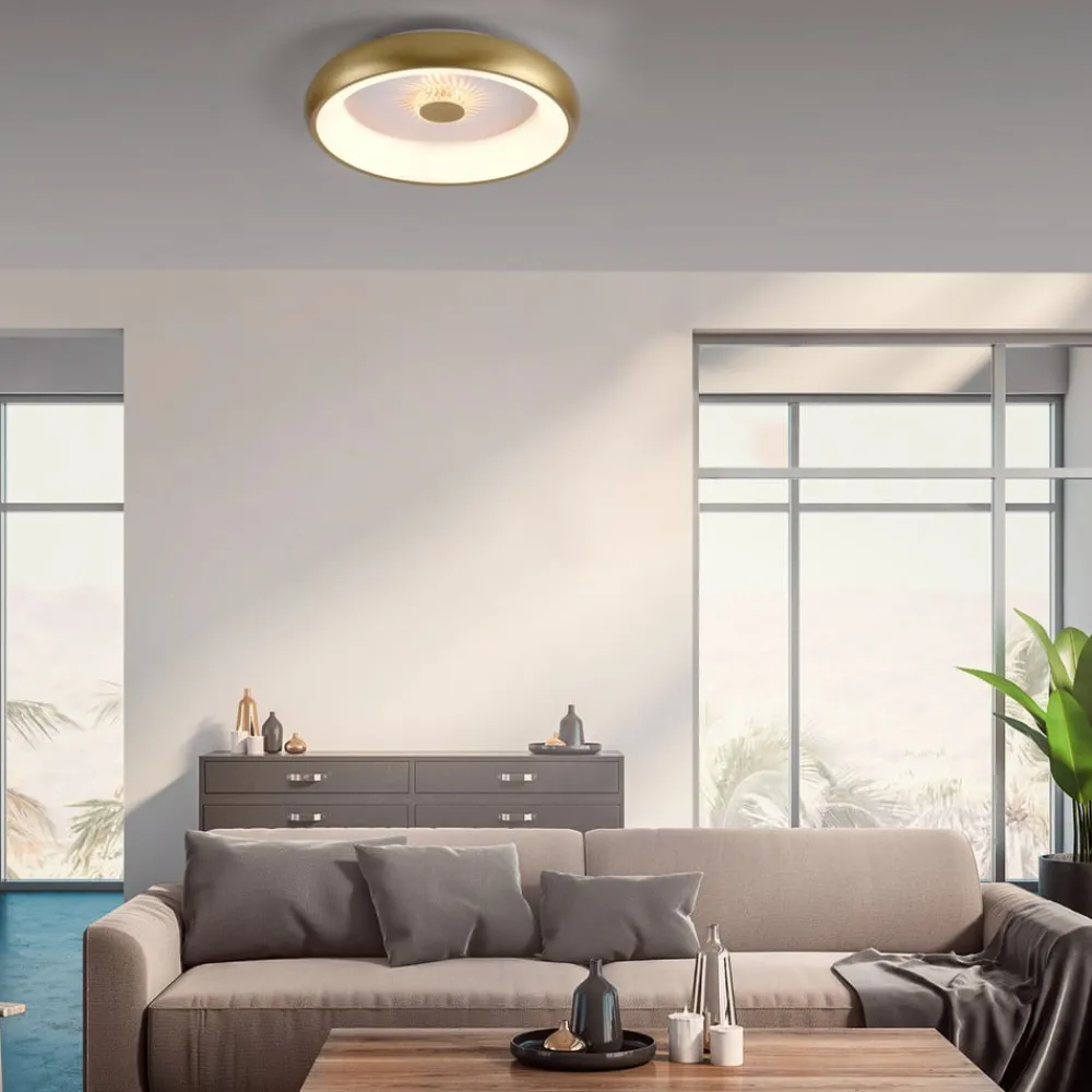 JUST LIGHT. GmbH Loftlamper > Vertigo LED-loftslampe, CCT, Ø 46,5 cm, messing