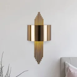 Opviq Væglamper > Væglampe 619-A, antik guldfarve, metal, højde 75 cm